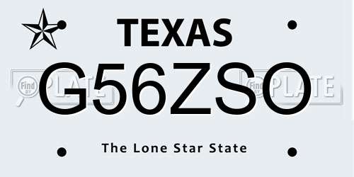 G56ZSO Texas License Plate