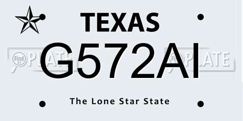 G572AI Texas License Plate