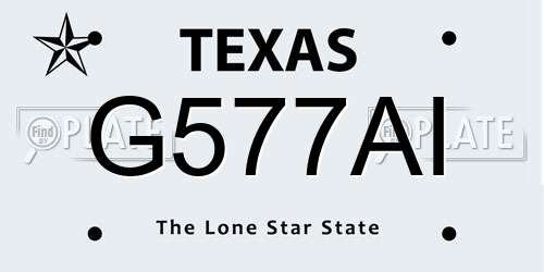 G577AI Texas License Plate