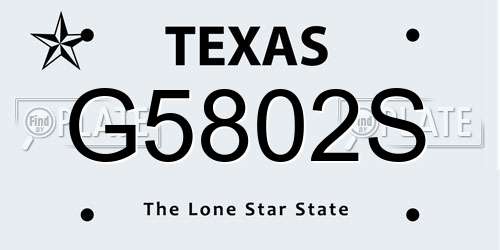 G5802S Texas License Plate