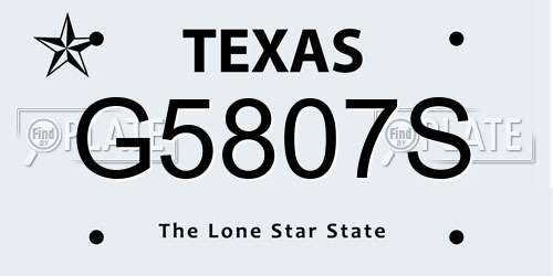 G5807S Texas License Plate