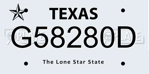 G58280D Texas License Plate