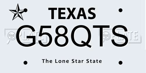 G58QTS Texas License Plate