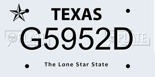 G5952D Texas License Plate