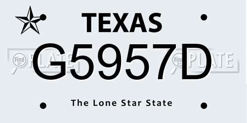 G5957D Texas License Plate