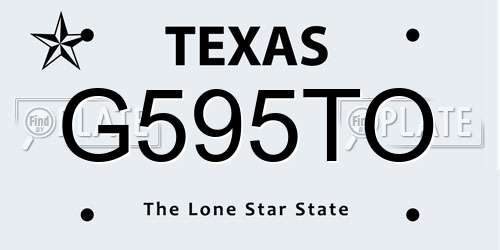 G595TO Texas License Plate