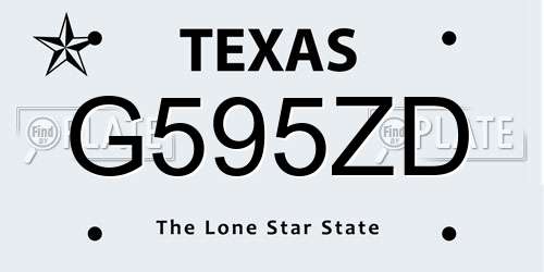 G595ZD Texas License Plate