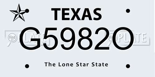 G5982O Texas License Plate