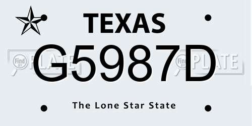 G5987D Texas License Plate