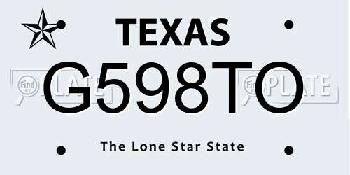 G598TO Texas License Plate