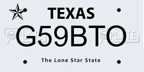 G59BTO Texas License Plate