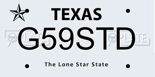 G59STD Texas License Plate