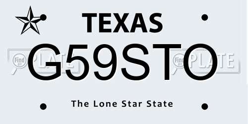 G59STO Texas License Plate