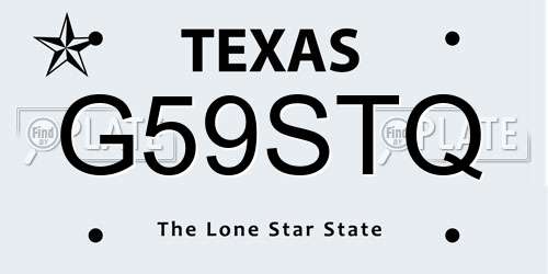 G59STQ Texas License Plate