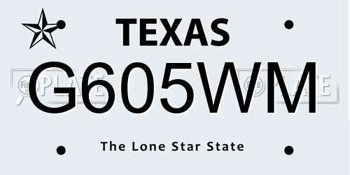 G605WM Texas License Plate