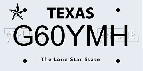 G60YMH Texas License Plate