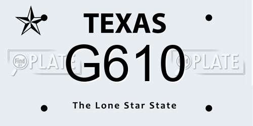 G610 Texas License Plate