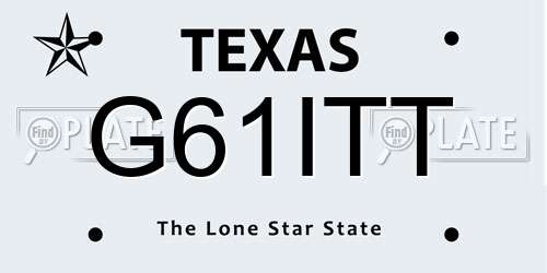 G61ITT Texas License Plate