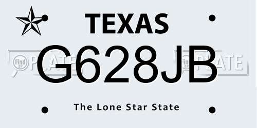 G628JB Texas License Plate