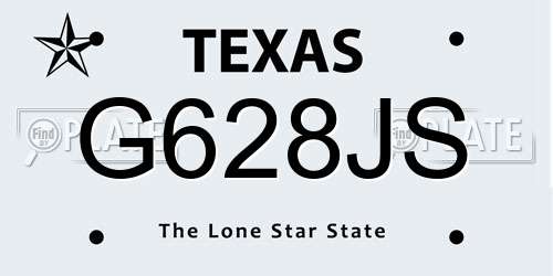G628JS Texas License Plate