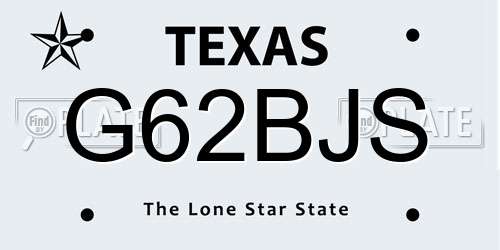 G62BJS Texas License Plate