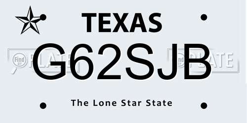 G62SJB Texas License Plate