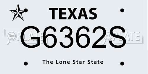 G6362S Texas License Plate