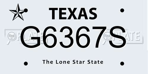 G6367S Texas License Plate
