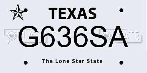 G636SA Texas License Plate