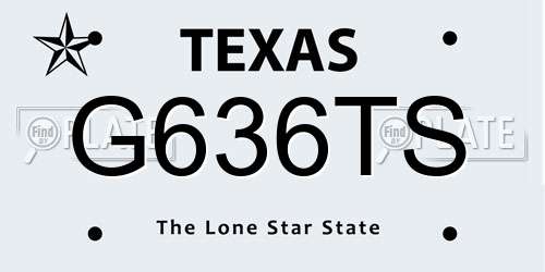 G636TS Texas License Plate