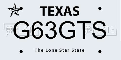 G63GTS Texas License Plate