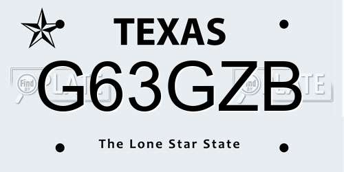 G63GZB Texas License Plate