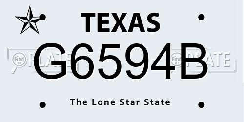 G6594B Texas License Plate