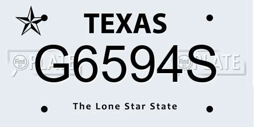 G6594S Texas License Plate