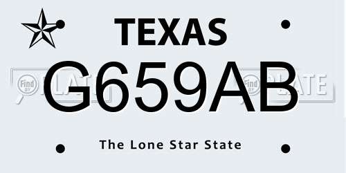 G659AB Texas License Plate