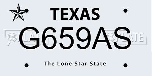 G659AS Texas License Plate