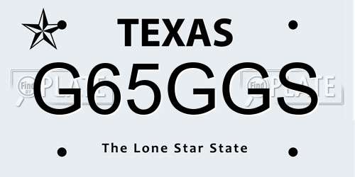 G65GGS Texas License Plate