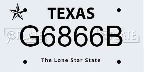 G6866B Texas License Plate