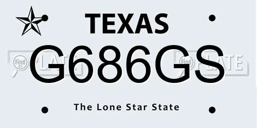 G686GS Texas License Plate