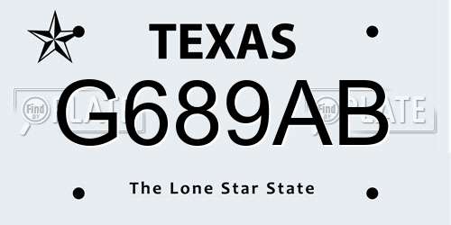 G689AB Texas License Plate