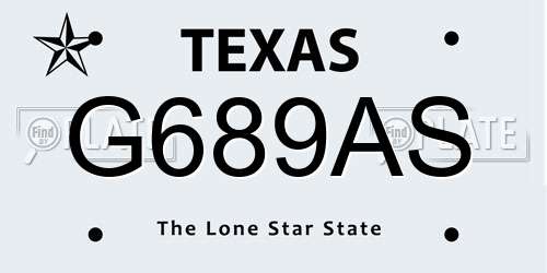 G689AS Texas License Plate