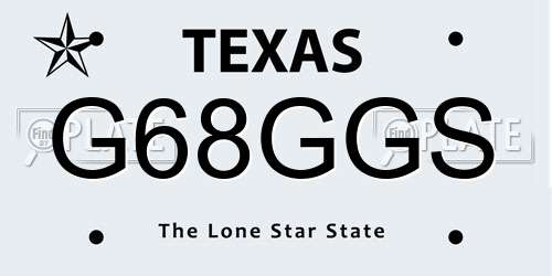G68GGS Texas License Plate
