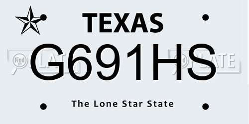 G691HS Texas License Plate