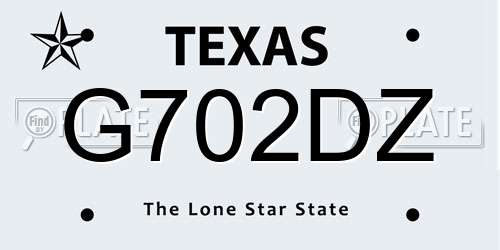 G702DZ Texas License Plate