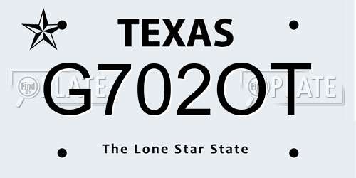 G702OT Texas License Plate