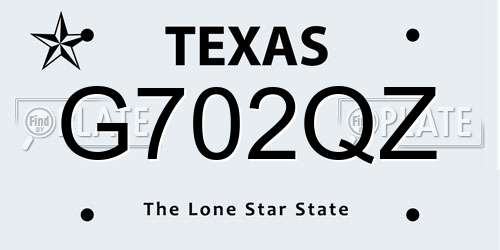 G702QZ Texas License Plate