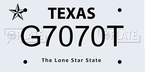 G7070T Texas License Plate