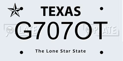 G707OT Texas License Plate