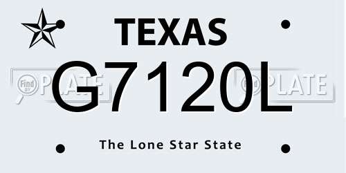 G7120L Texas License Plate