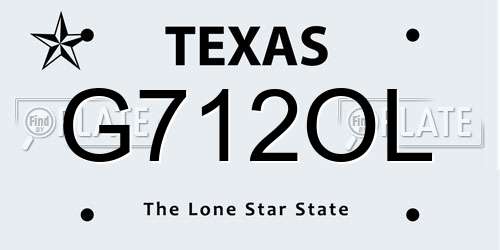 G712OL Texas License Plate